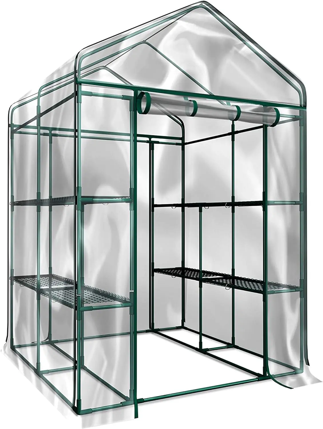 

New Greenhouse 8 Sturdy Shelves and PVC Cover for Indoor or Outdoor Use - 56 X 56 X 76-Inch Green House Free Shipping