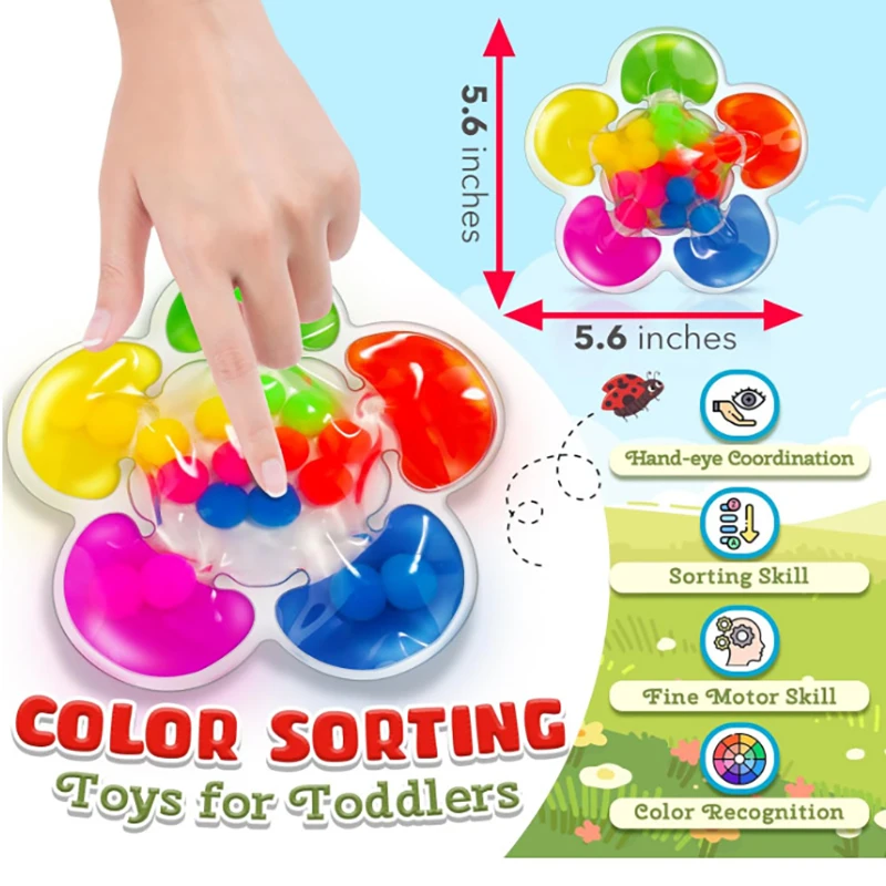 sensoriels de tri des couleurs – Caoutchouc, jouet éducatif, amélioration de la concentration | Choix idéal, jeu de tri pour tout-petits pour le développement de l'apprentissage, jeu sensoriel