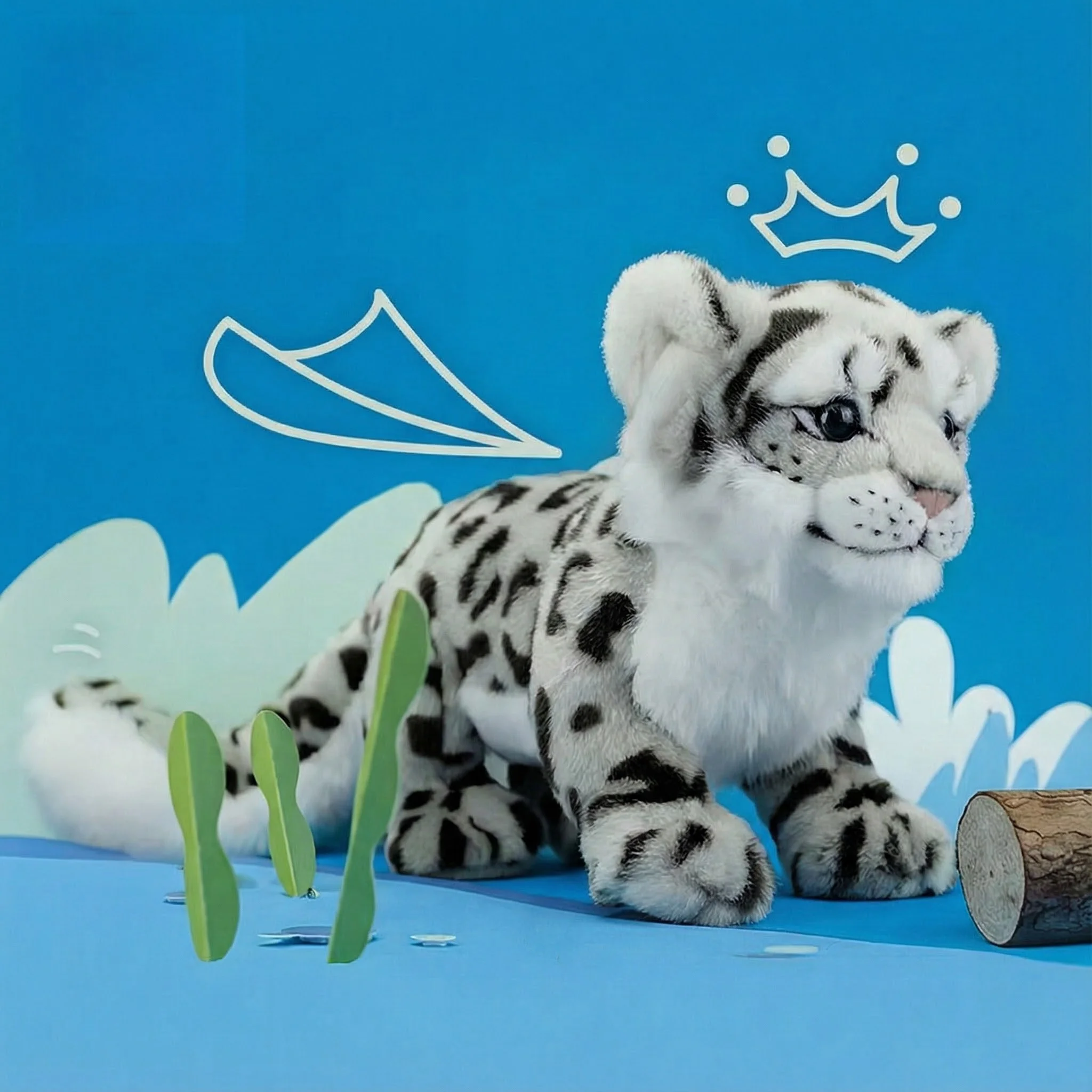 

Lifelike Snow Leopard Plush Toy Simulation Wild Animal Doll Soft Flannel Children'S Gift Collection Model