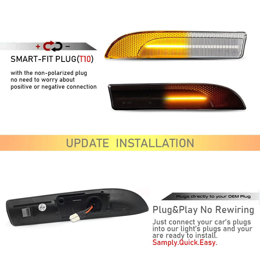 2x Canbus LED Fender Side Marker Repeat Blinker Parking Light For Porsche Panamera 970 Chassis G1 2009-2016 Car Styling Amber