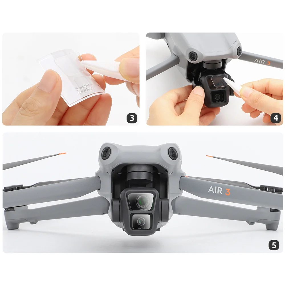 ل DJI الهواء 3 الطائرة بدون طيار كاميرا لينستيمنغ الزجاج فيلم عدسة حامي الشاشة واقية غطاء الفيلم اكسسوارات ل DJI الهواء 3