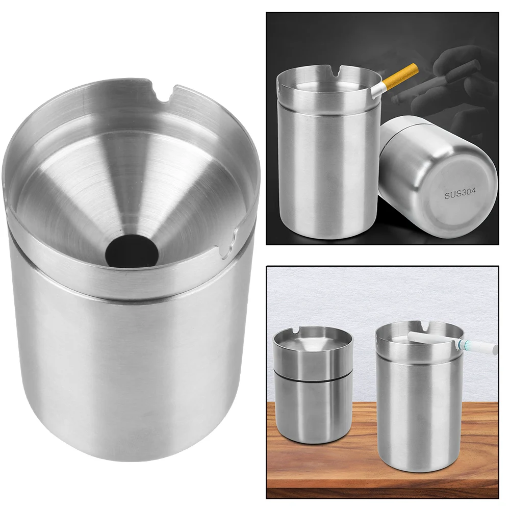 منفضة سجائر سيارة من الفولاذ المقاوم للصدأ مع غطاء ، يندبروف ، الدخان ، حاوية قابلة للفصل ، ديكور المنزل الإبداعي ، T Obacco