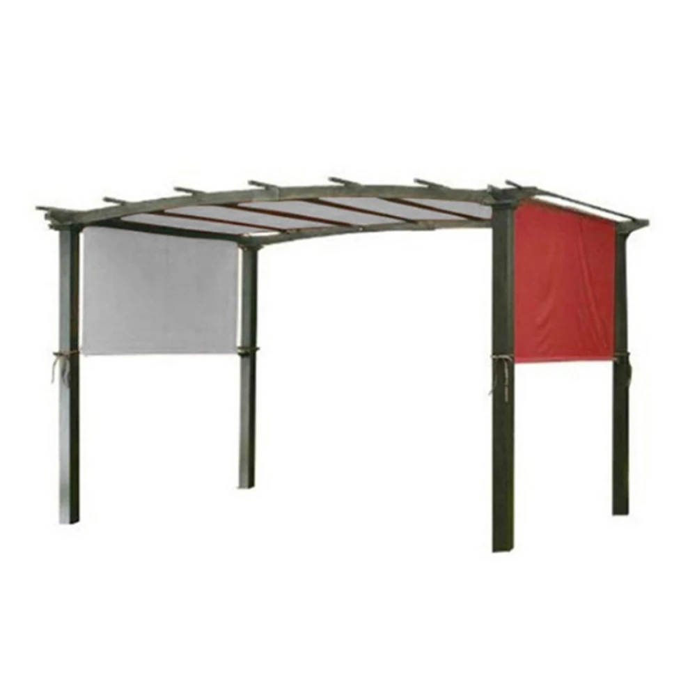 

Outdoor Pergola Shade Cover for Deck and Porch with Water Drainage Fabric and Weighted Rods to Secure Against Wind