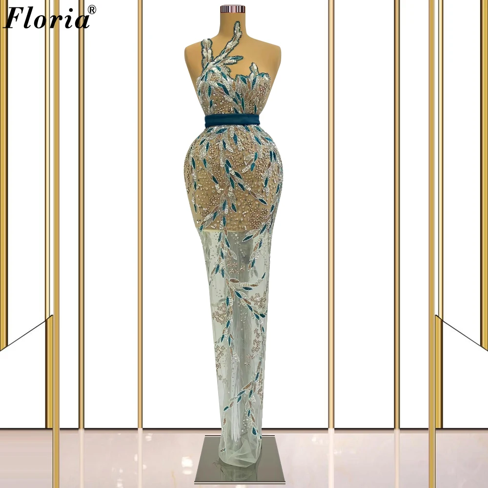 

Heavy Handmade Sewing Cocktail Dresses For Women Sleeveless Illusion Beaded Evening Gowns Vestidos De Cóctel Prom Dresses