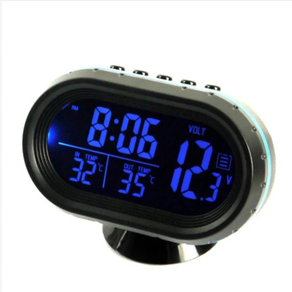 

Electronic Car Clock Time Watch Auto Dashboard Clocks Luminous Thermometer LCD Backlight Digital Display Car Accessories