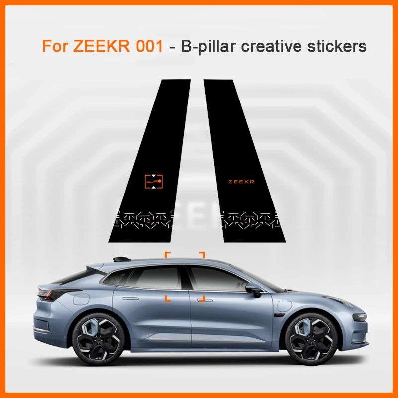 2 шт. для ZEEKR Zeekr 001 2023 B-стойка, защита от царапин, декоративные наклейки, внешняя модификация, автомобильные аксессуары