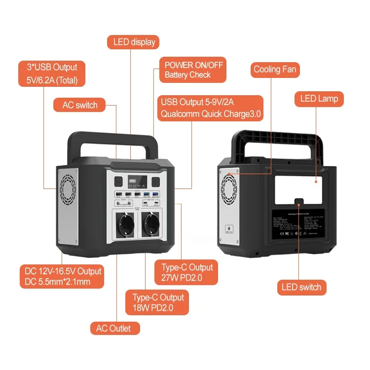 Hot Sale Camping Outdoor 220V Battery 110V 300W Portable Power Station With Panels
