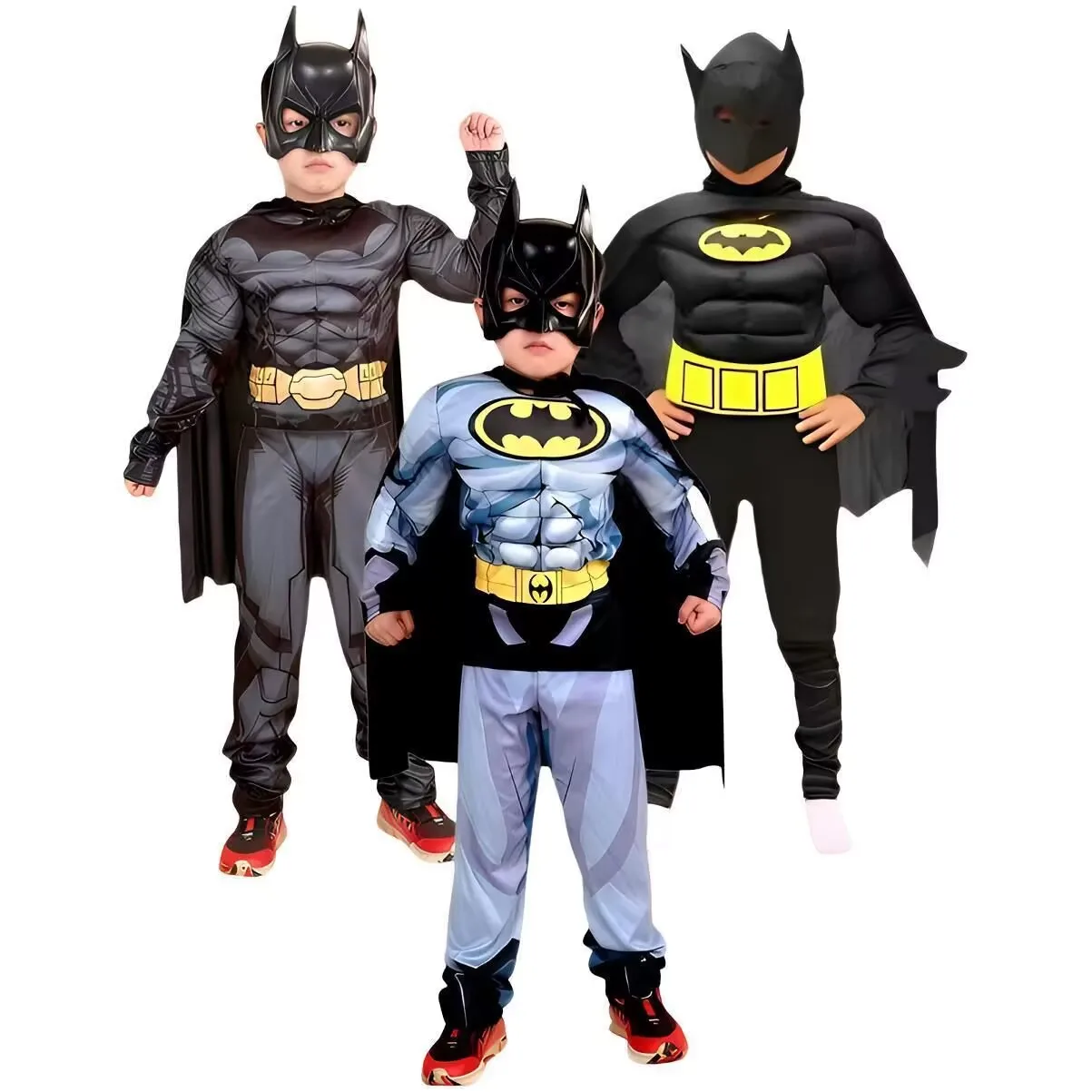 

Movie Boy Bat Costume with Mask and Cape Halloween Cosplay Costume Character Jumpsuit Bat Dark Knight Rises Dress Up