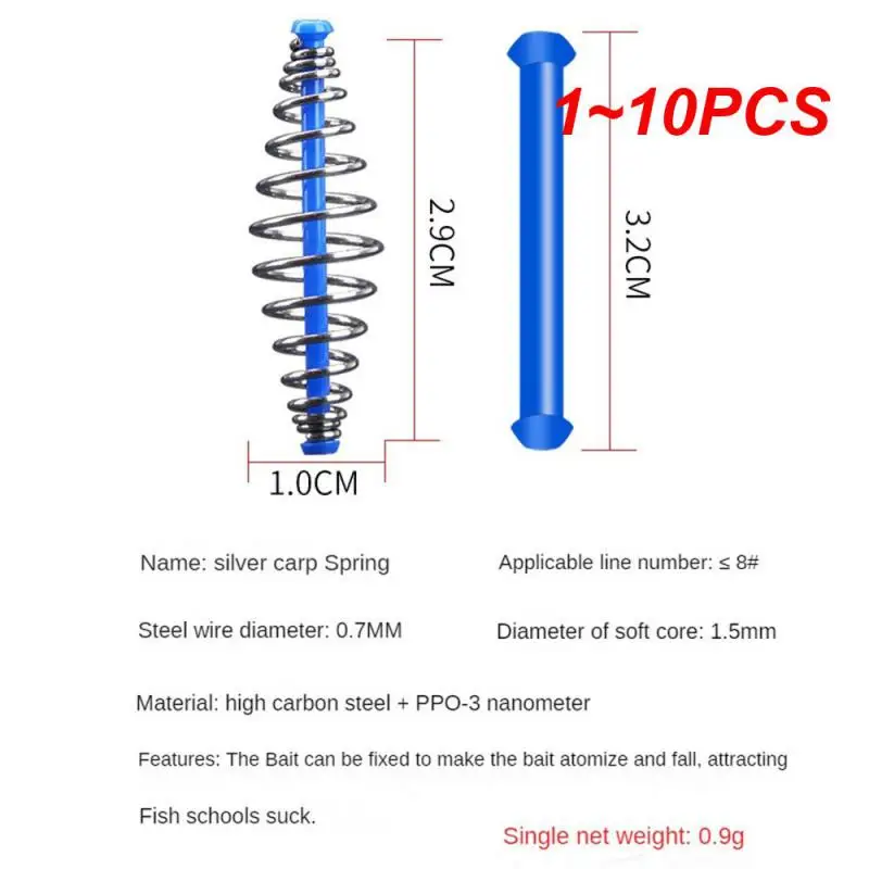 1~10PCS lot Bait Feeder Spring for Carp Fishing Fresh & Saltwater Fishing Rig Bait Feeder Cages & Method Leader