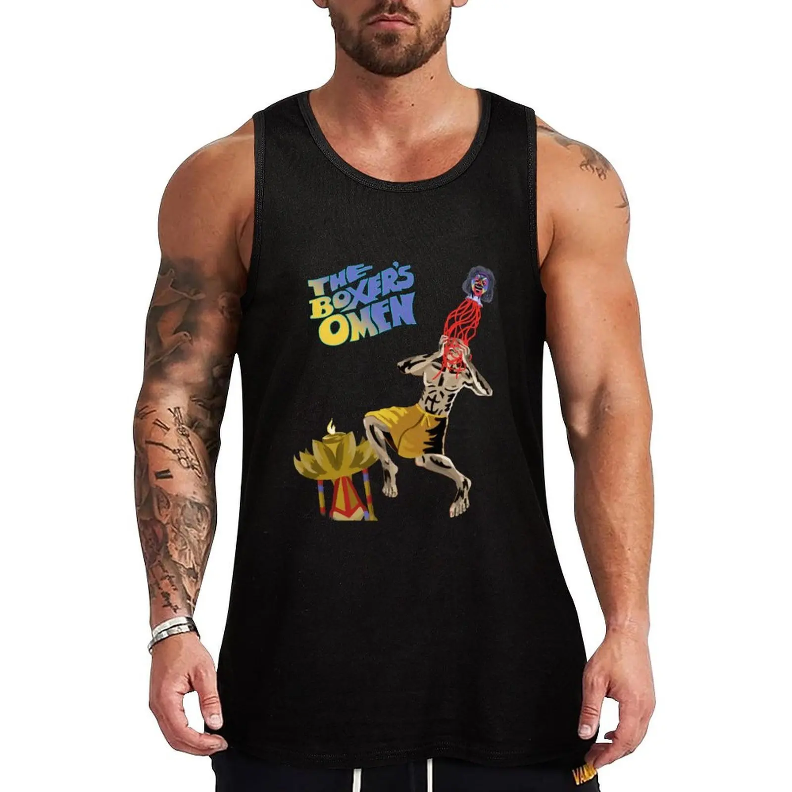 

Boxer's omen Tank Top Men's summer t-shirt Men's gym t-shirts fitness