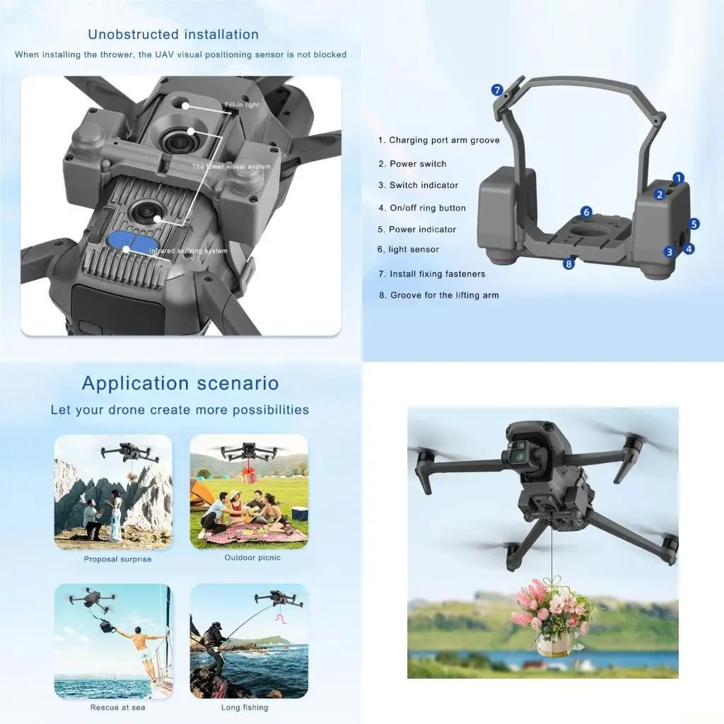 B03F Quadcopter Payloads Releases Mechanism with Enhances Landing Gear for 3/3Pro Models