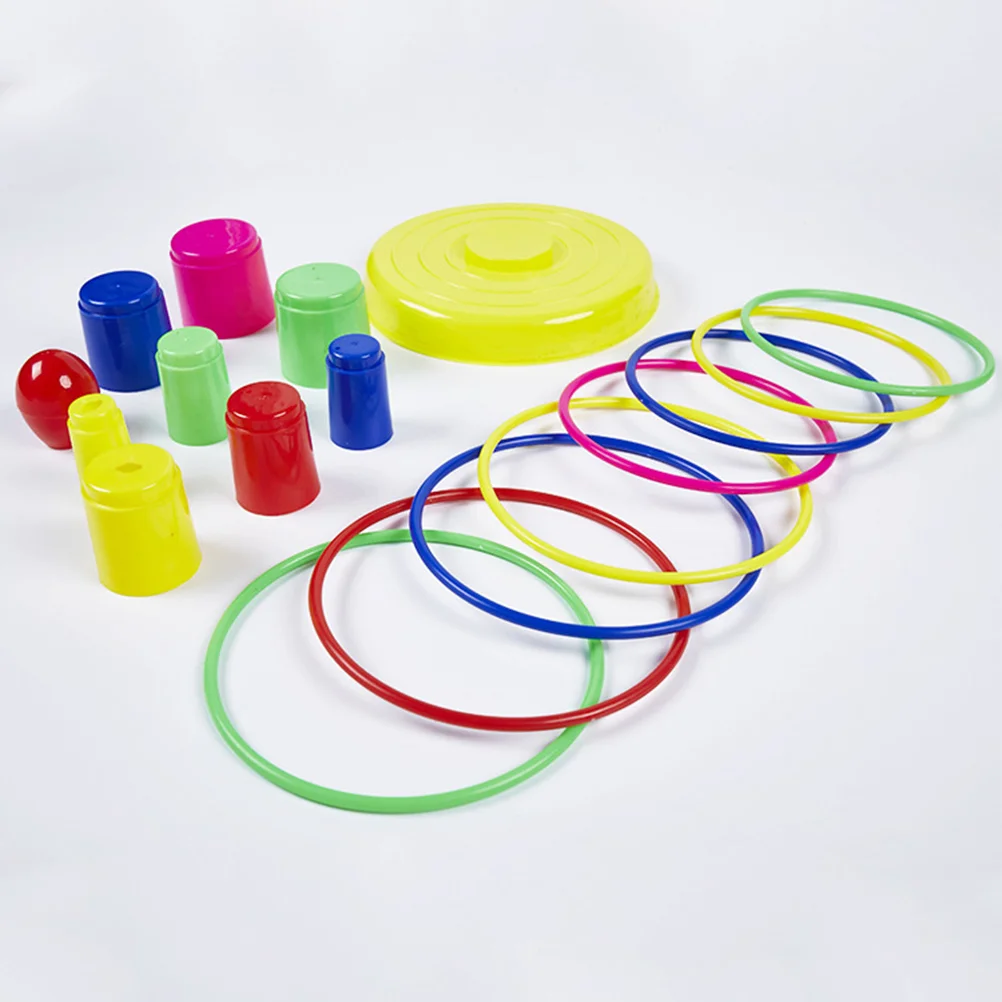 Toss Rings Lap Game and Base Early Education Tool Kids Playing Toy Circle Outdoor