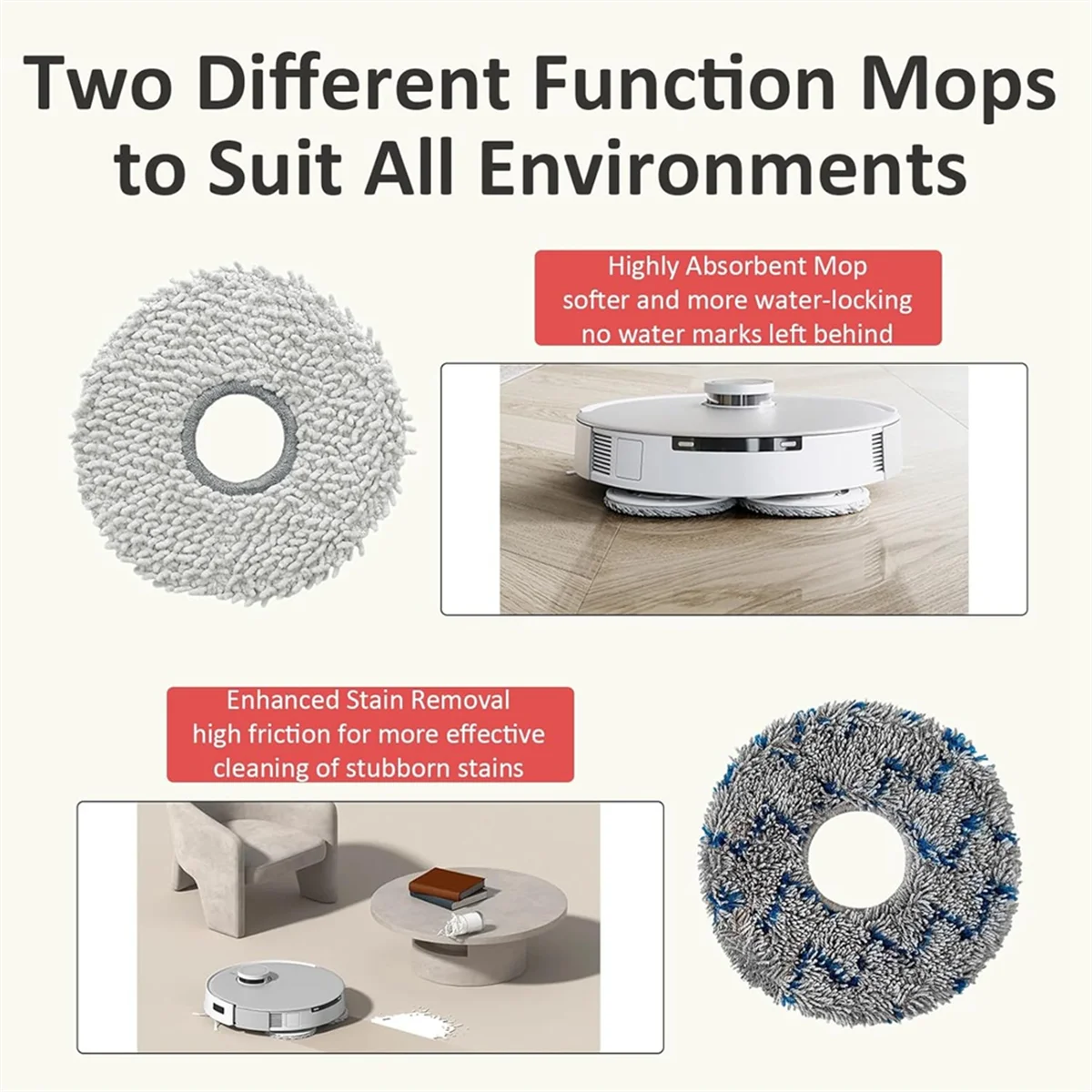 BFYLE Mop Pad per Ecovacs Deebot T30 Pro / T30S Combo / T30S / T20 Omni / T10 Omni / X1 Omni / X1 Turbo / X2 Omni Parti