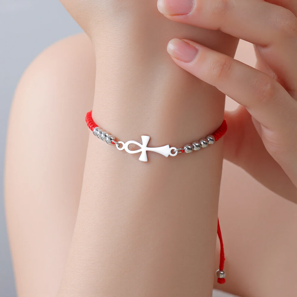 Dawapara Ankh Cross Bracelet Religious Ancient Egyptian Key To Life Prayer Amulet Supernatural Stainless Steel Jewelry - view 6