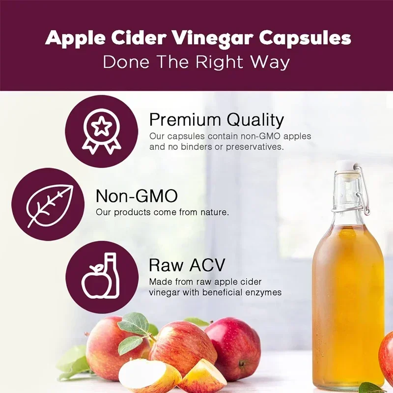 Apple Cider Vinegar - Fat Burner, Natural Detox and Cleanse, Energy Support Supplement
