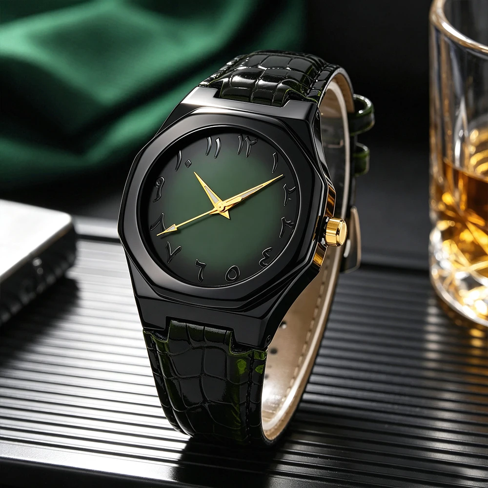 1pc Fashion Personalized Men's Watch Fashion PU Leather Strap Simulated Quartz Watch, Suitable for Daily Wear as a Holiday Gift