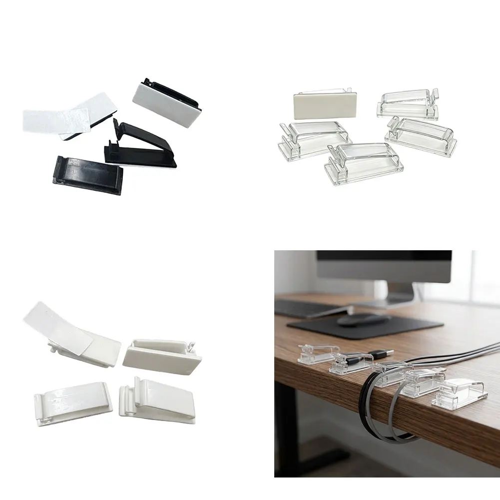 Flat For Cable Clamp Buckle 100pcs Self Reusable for Charging Data Power Cords For Cable Management at Home Office
