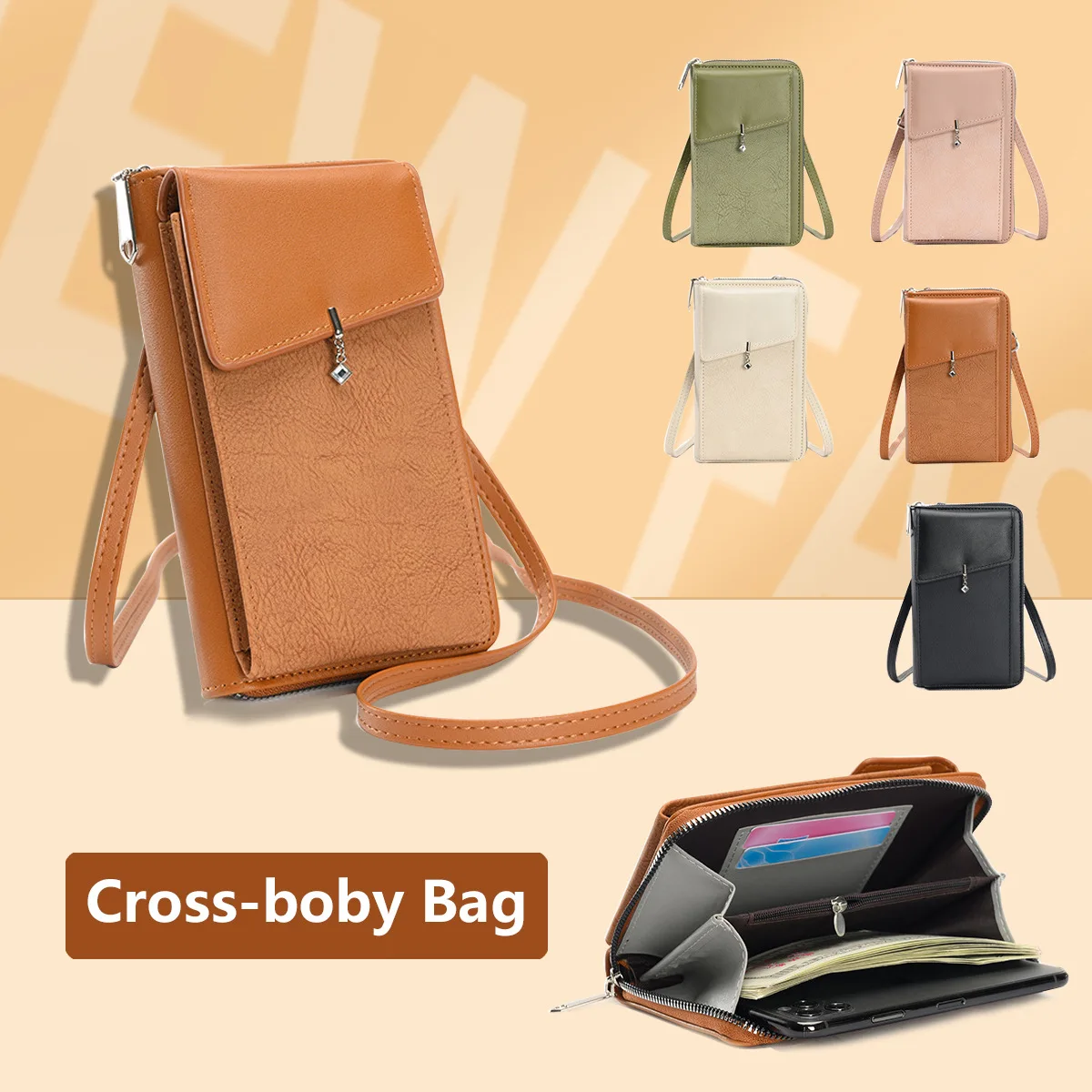 

2025 New Mobile Phone Bag, Women's Messenger Light Zipper Shoulder Bag, High-end Mobile Phone Bag, Fashionable and Versatile
