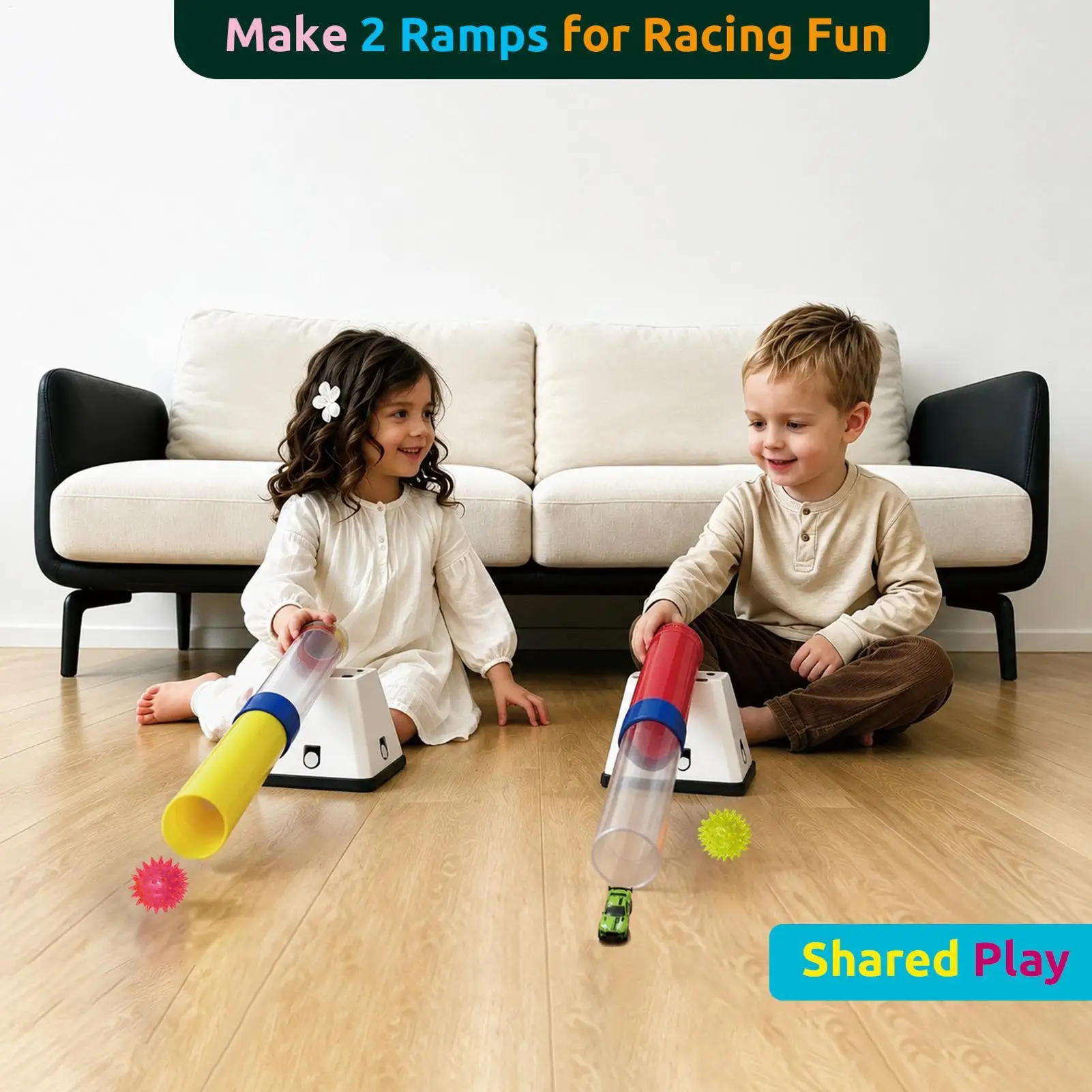 Kid Tube Playset Educational STEM Interactive Building Set Toy Car And Ball Tunnel Ramp Race Track For Boys Girls Children