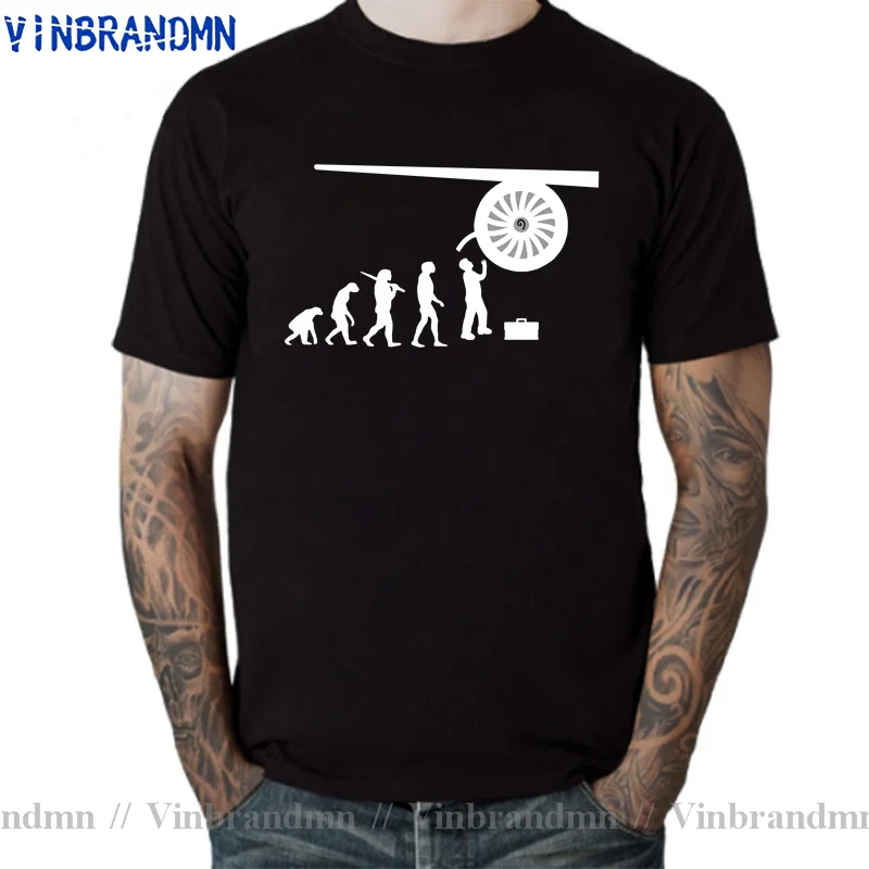 Aeroplane Aircraft Engine Mechanic Evolution T Shirts men Funny Airplane Technician Evolution T-shirt 2022 New Arrival Apparel