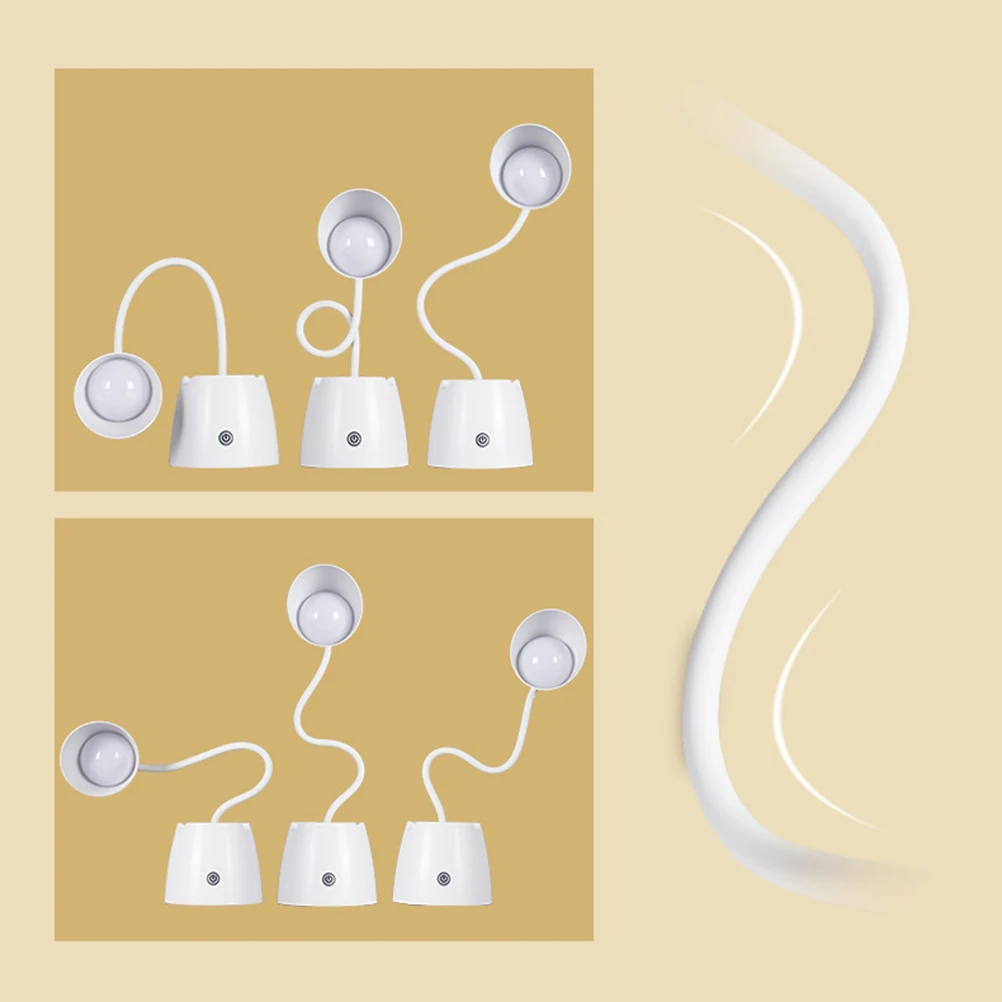 

USB Recharging Eye-Care Reading Lamp Touch Switch Table Light with Pen Holder Phone Stand Desk Light for Study Work Night