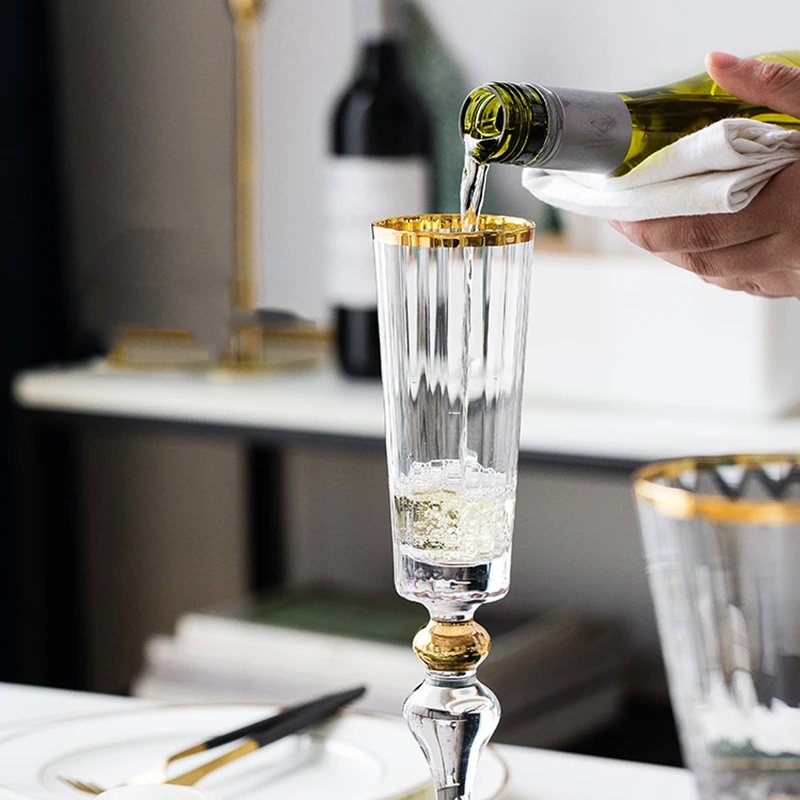Copa De vino De cristal De lujo, copas De champán creativas a la moda, Copa nórdica para beber, accesorios De cocina