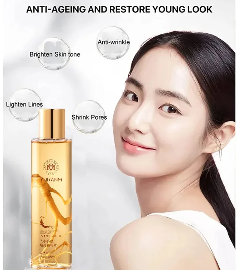 

Ginseng Polypeptde Brightening Essence Water Hydrating, Anti-wrinkle Firming Toner