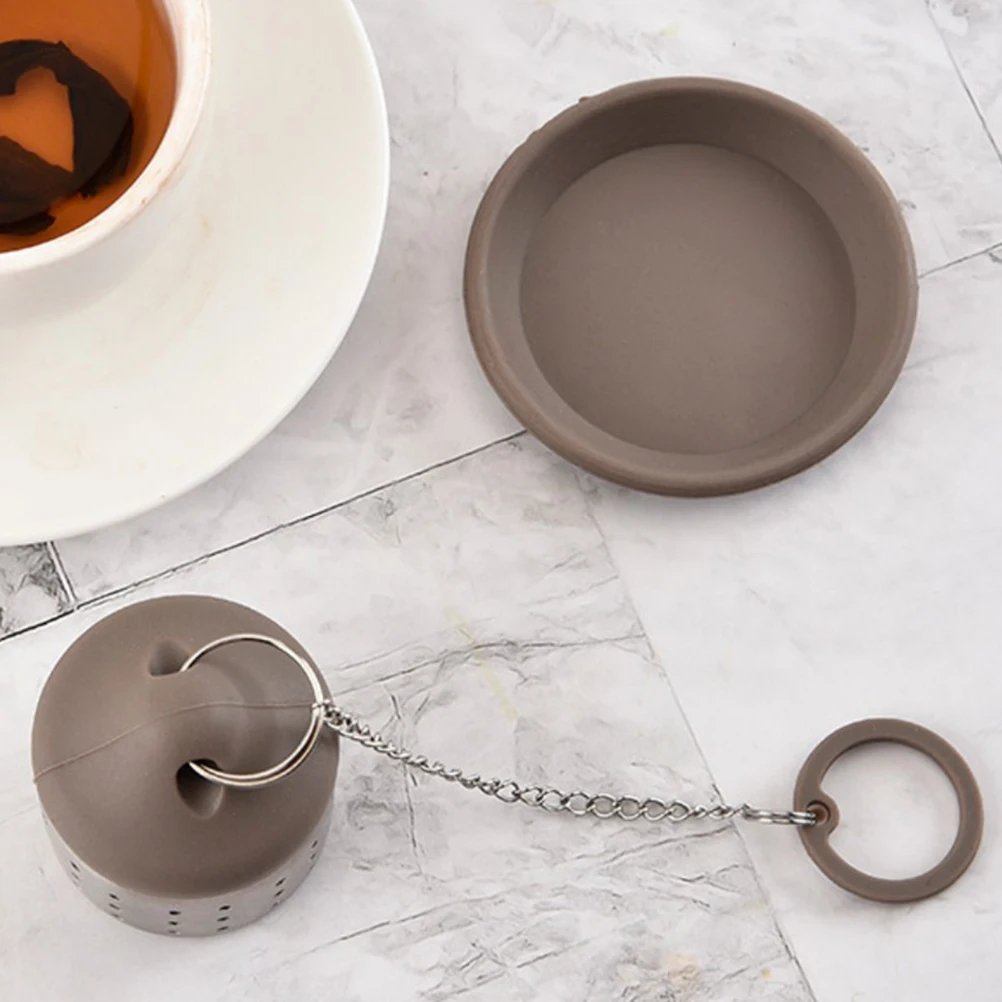 

2pcs Stainless Steel Tea Infuser Filter Strainer Loose Tea Steeper Drip Tray Home Brew Flavor Aroma Heat Resistant Chain Easy