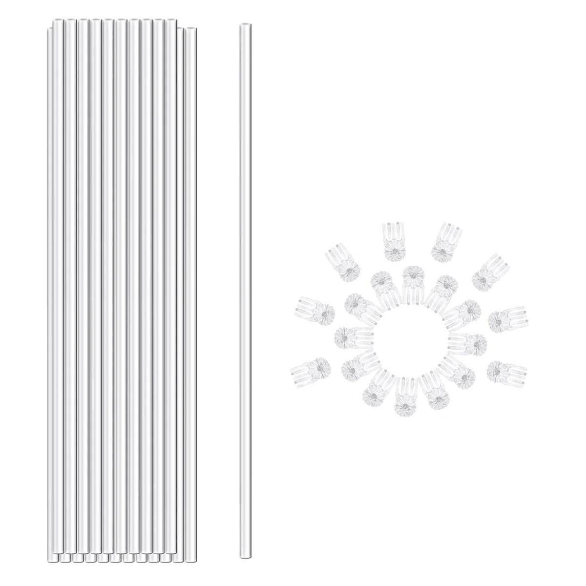 A11I Plant Stakes,พืช Sticks 20PCS อะคริลิคใสสนับสนุน Stakes, 16 นิ้ว Garden SINGLE Stem Stakes สําหรับในร่ม