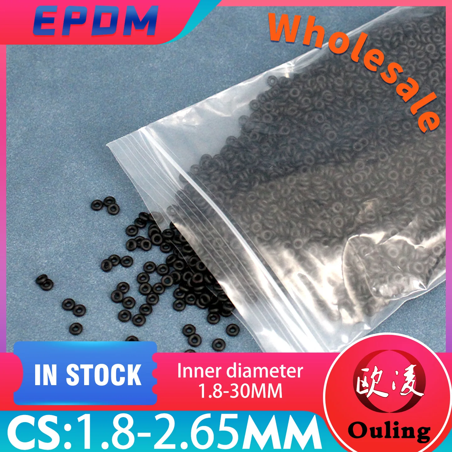 

EPDM O-Ring Thickness CS1.8/2.65mm Black Seals Rubber Ring Corrosion-resistant Waterproof O Rings Wholesale Free shipping