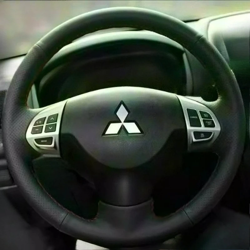 

Hand-stitched black Leather car steering wheel cover For Mitsubishi Lancer X 10 2007-2015 Outlander 2006-2013 ASX 2010-2013