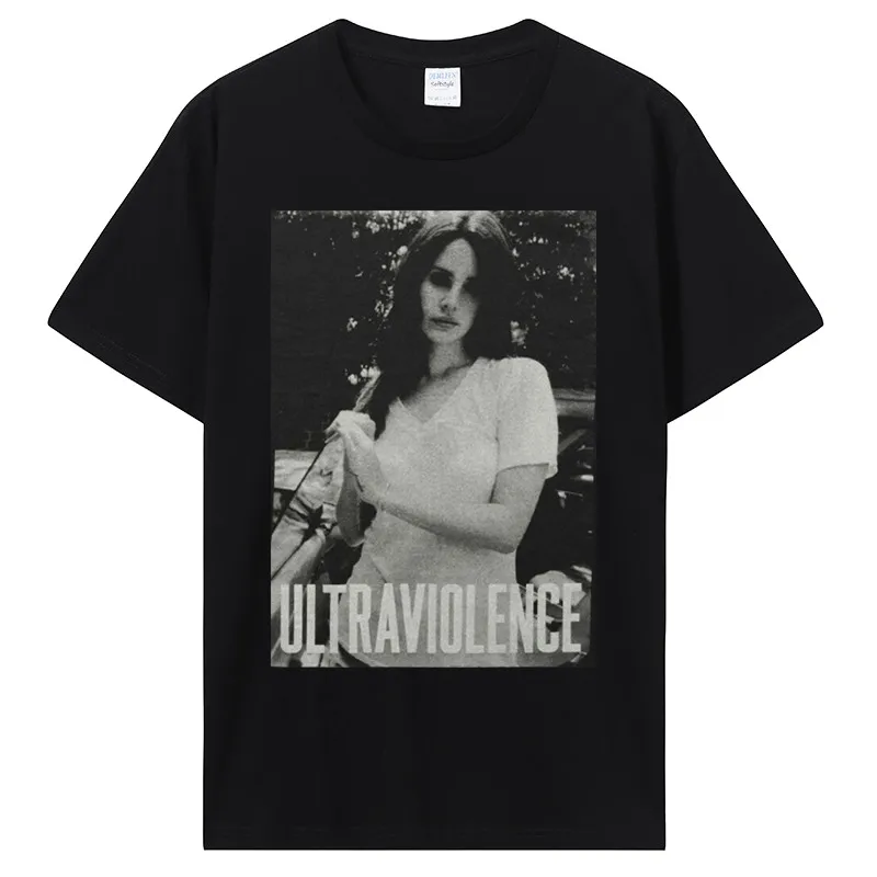 Lana Del Rey Ultraviolence T Shirt Snow T-shirt Japanese Funny Gothic T Shirt Men Harajuku Aesthetic Cotton Tops Tees