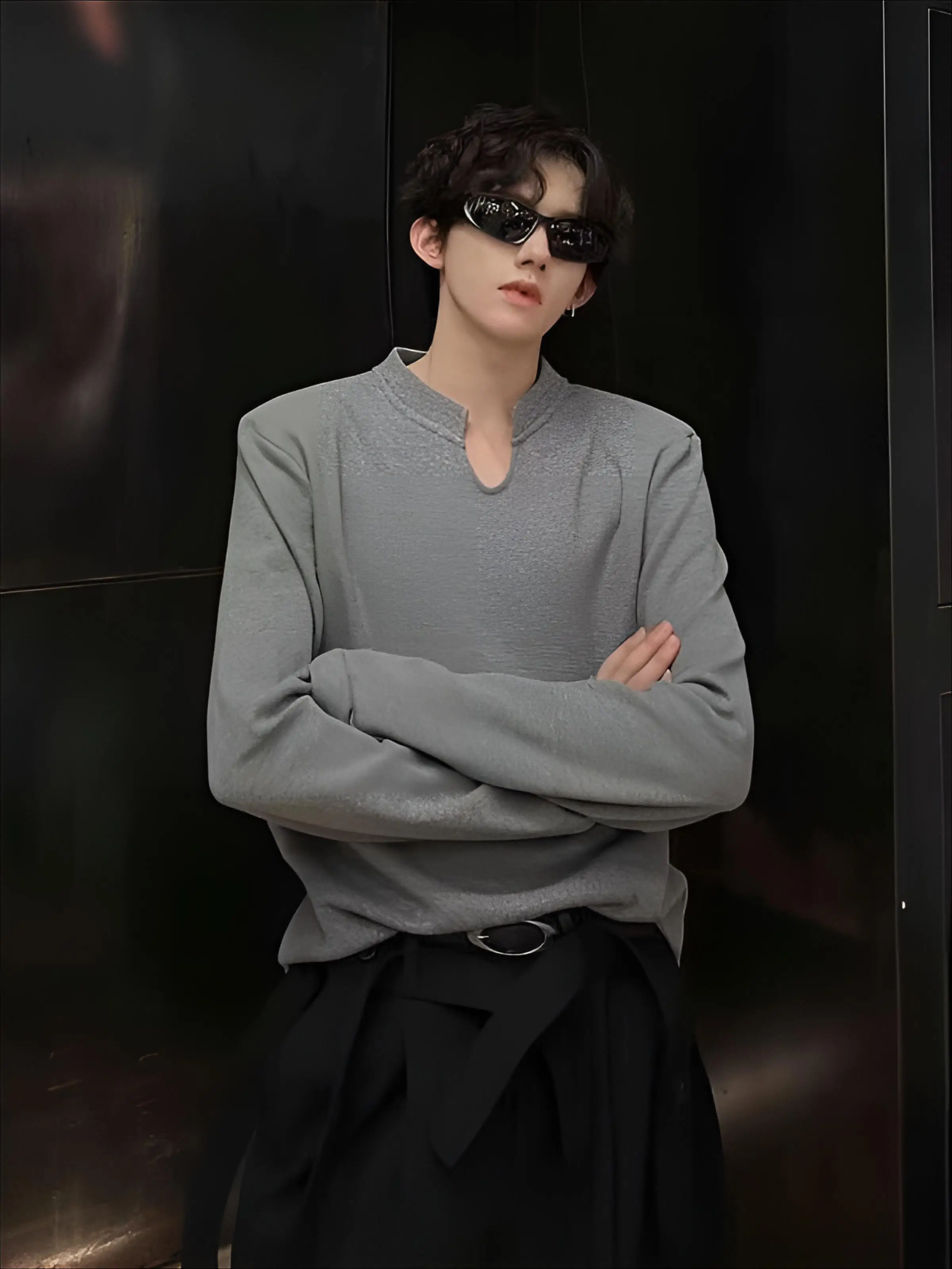 

Mens No Hat Hoodies For Man Designer Gothic Winter Culture Advanced Modern Simple Regular Fashion Cool Comfortable Half-Zip Boxy