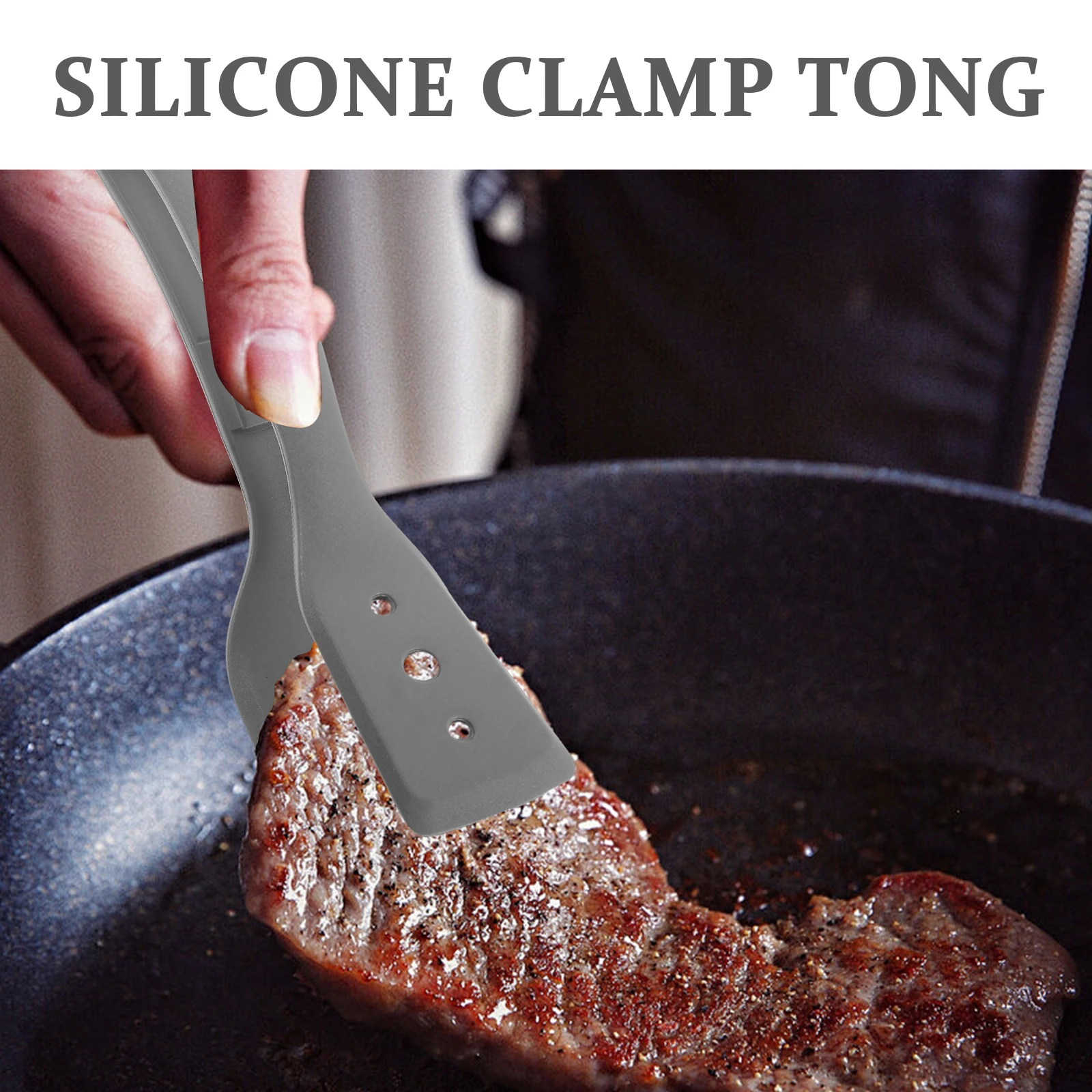 

Kitchen Food Clip Silicone Multi-Functional Cooking Tong Fish Egg Steak Clamp Tool Home Kitchen Use Resistant