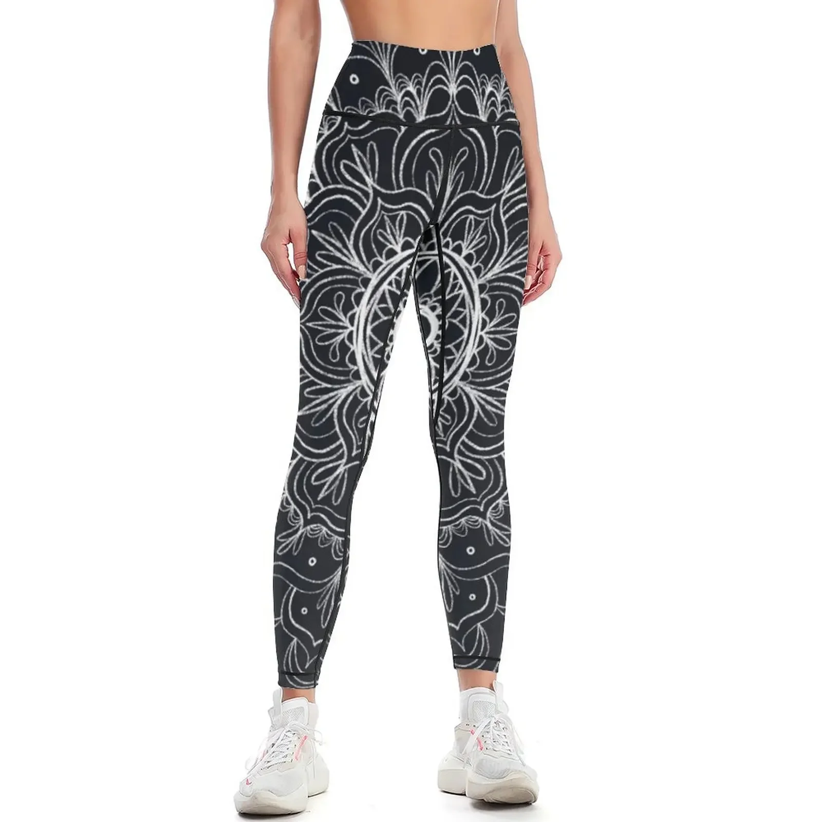 

Черные леггинсы с мандалой, спортивная одежда для женщин, одежда для занятий в тренажерном зале, женская спортивная одежда, одежда для гольфа, женские леггинсы
