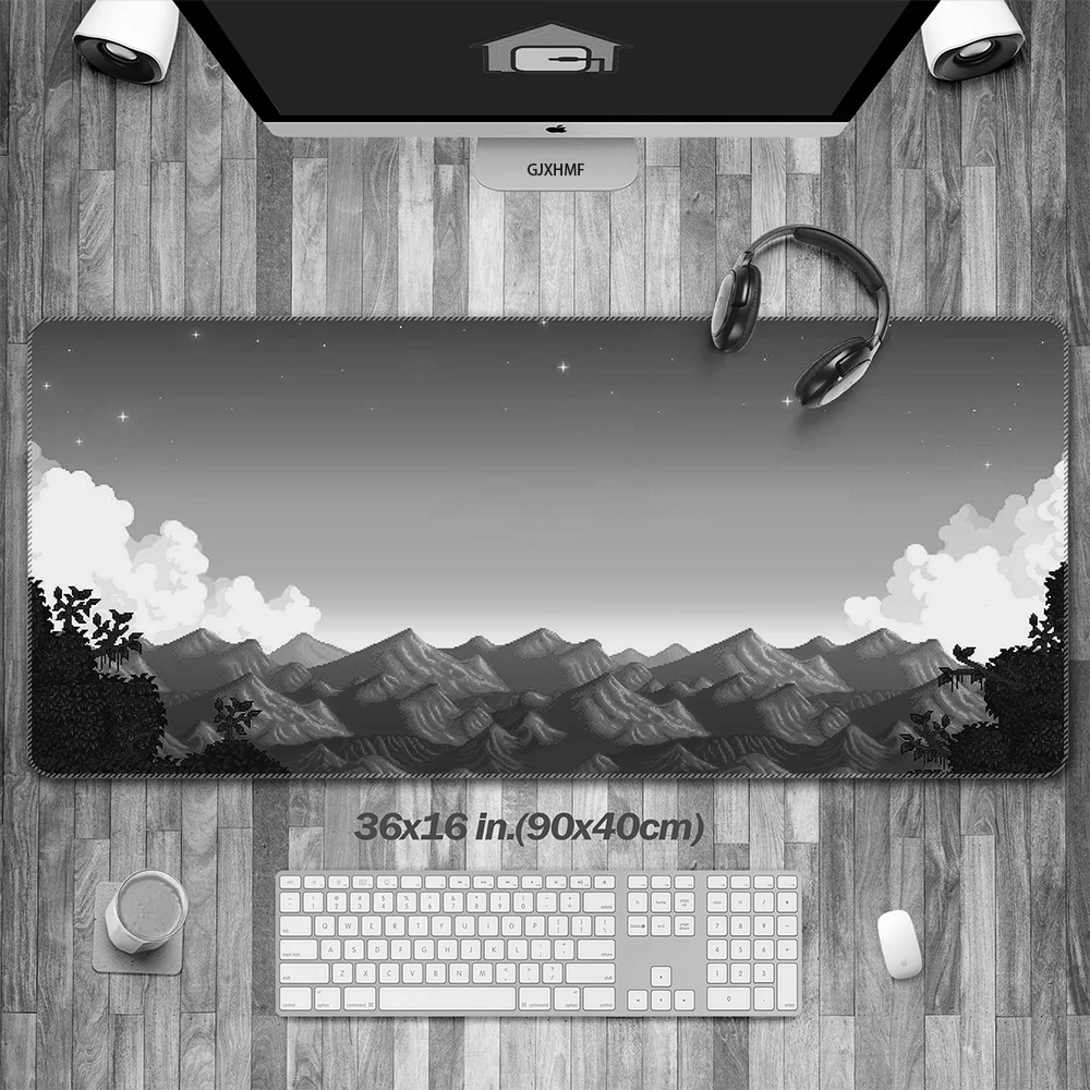 

Playmat Mouse Pad Grey Pixel Farm Village Gaming Mousepad Gamer Deskmat,Retrowave Keyboard Computer Deskpad Looks Great Feels