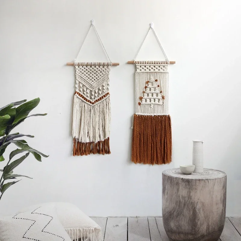 Vintage and Minimalist Handmade Woven Tassel Tapestries Homestay Wall Decoration Pendants Living Room Background Wall Supplies
