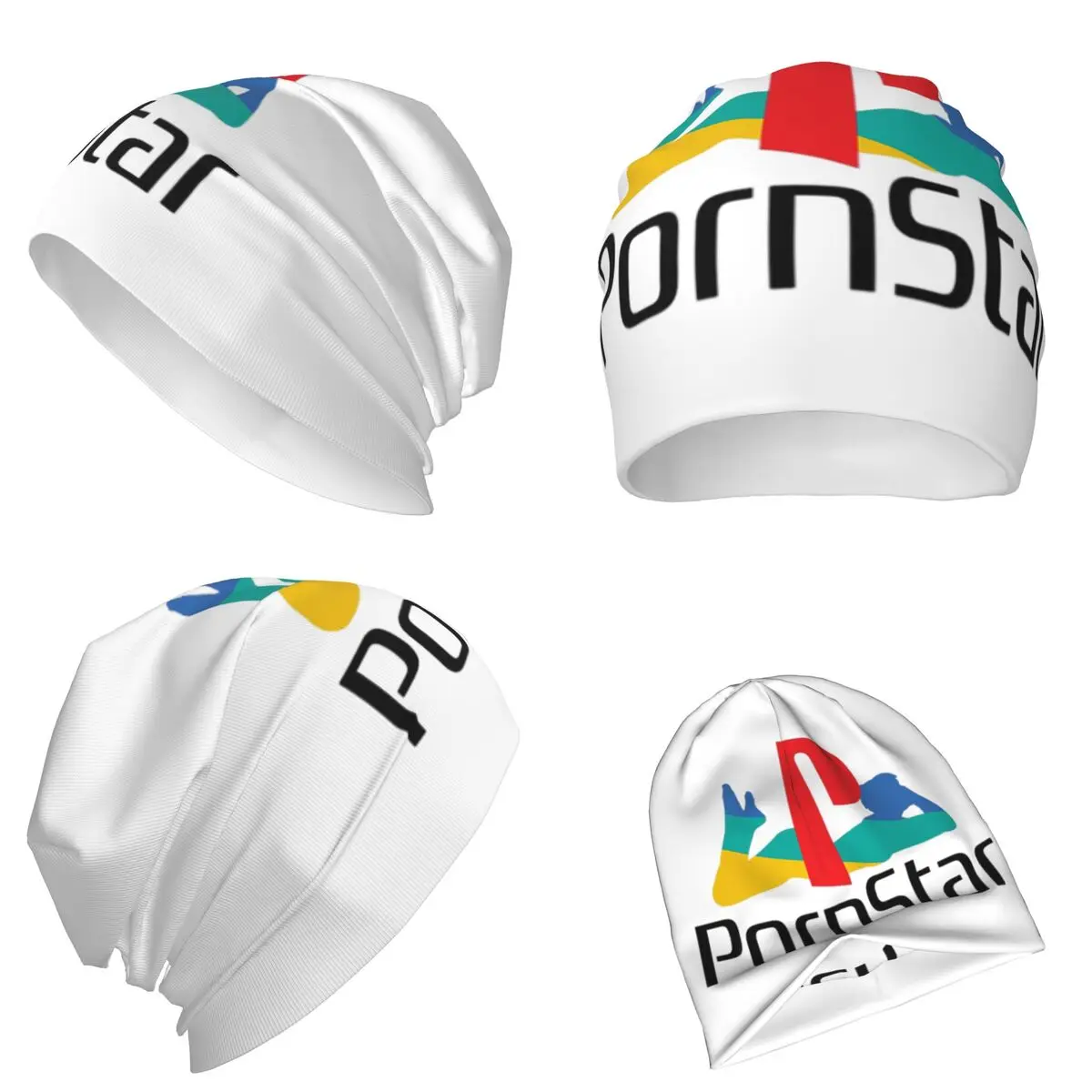 Ps Pron Star الأبيض الدافئة محبوك قبعة الهيب هوب بونيه قبعة الخريف الشتاء في الهواء الطلق بيني القبعات للرجال النساء الكبار