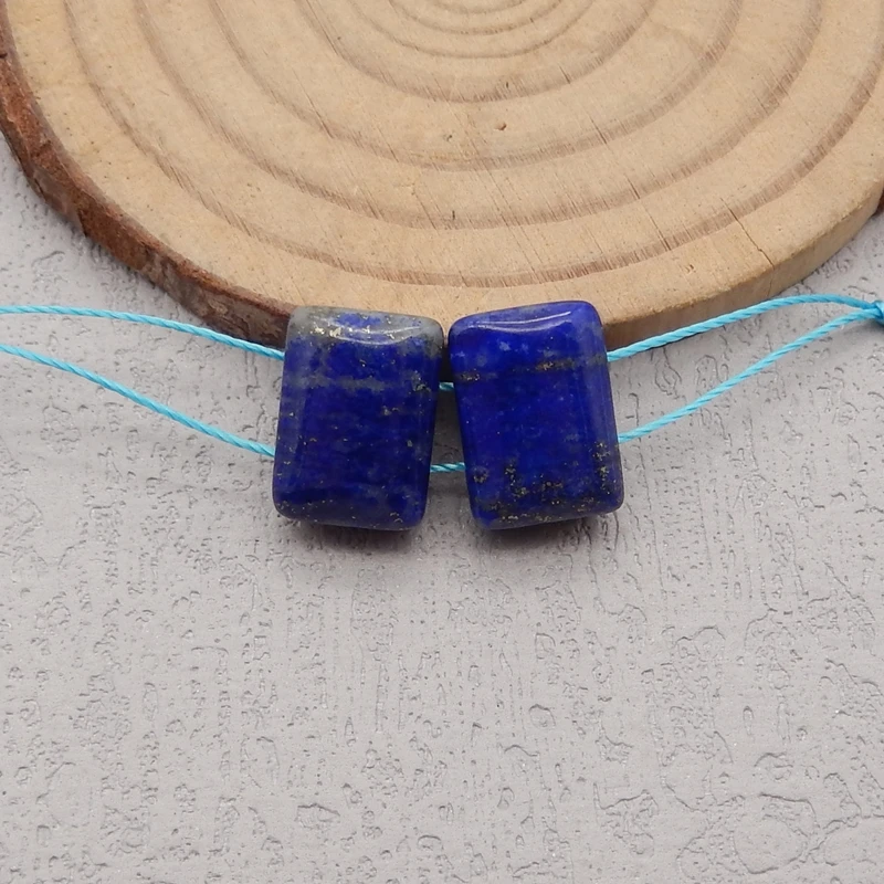 

Natural Stone Lapis Lazuli Earrings Beads For Jewelry Making DIY Jewelry Gemstone Earrings 13x9x6mm 4g
