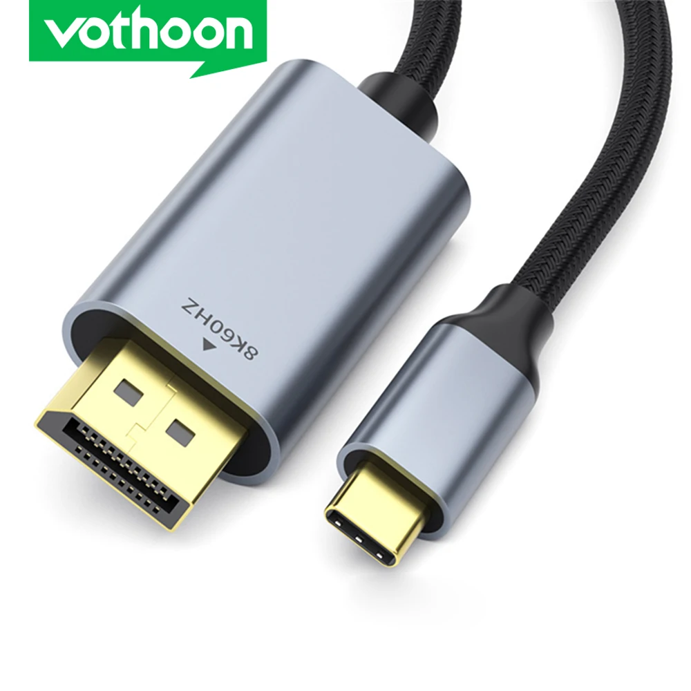 

Vothoon USB C to DisplayPort 1.4 Cable 8K@60Hz 4K@120Hz Aluminum USB Type C to DP Cable for Home Office Laptops