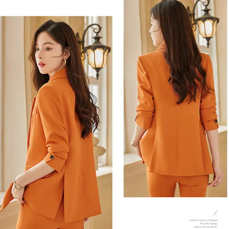 2025 春秋の女性のフォーマルブレザーレディース長袖ダブルブレストオフィススーツジャケットコート女性の上着カジュアルトップス