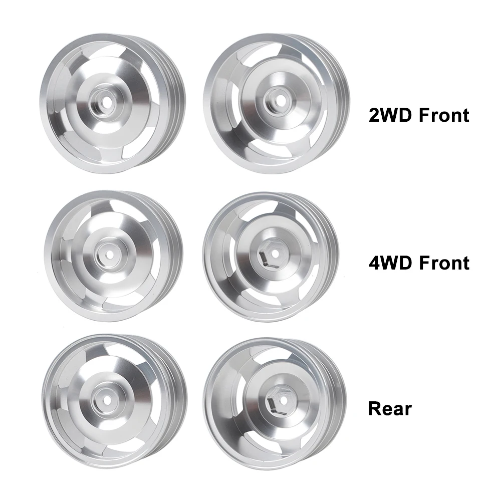 Aluminum Alloy Front Rear Star-Dish Wheels Rim for Tamiya TD2 TL01B TT02B DF02 DF03 DT02 DT03 2DW 4WD 1/10 RC Buggy