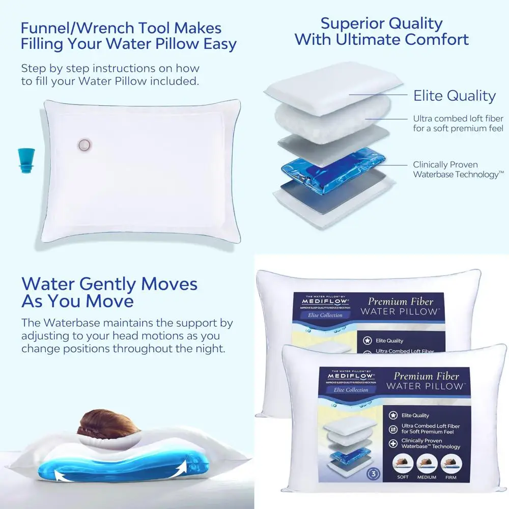 

Orthopedic Support Pillows - Twin Pack for Pain Relief and Comfort