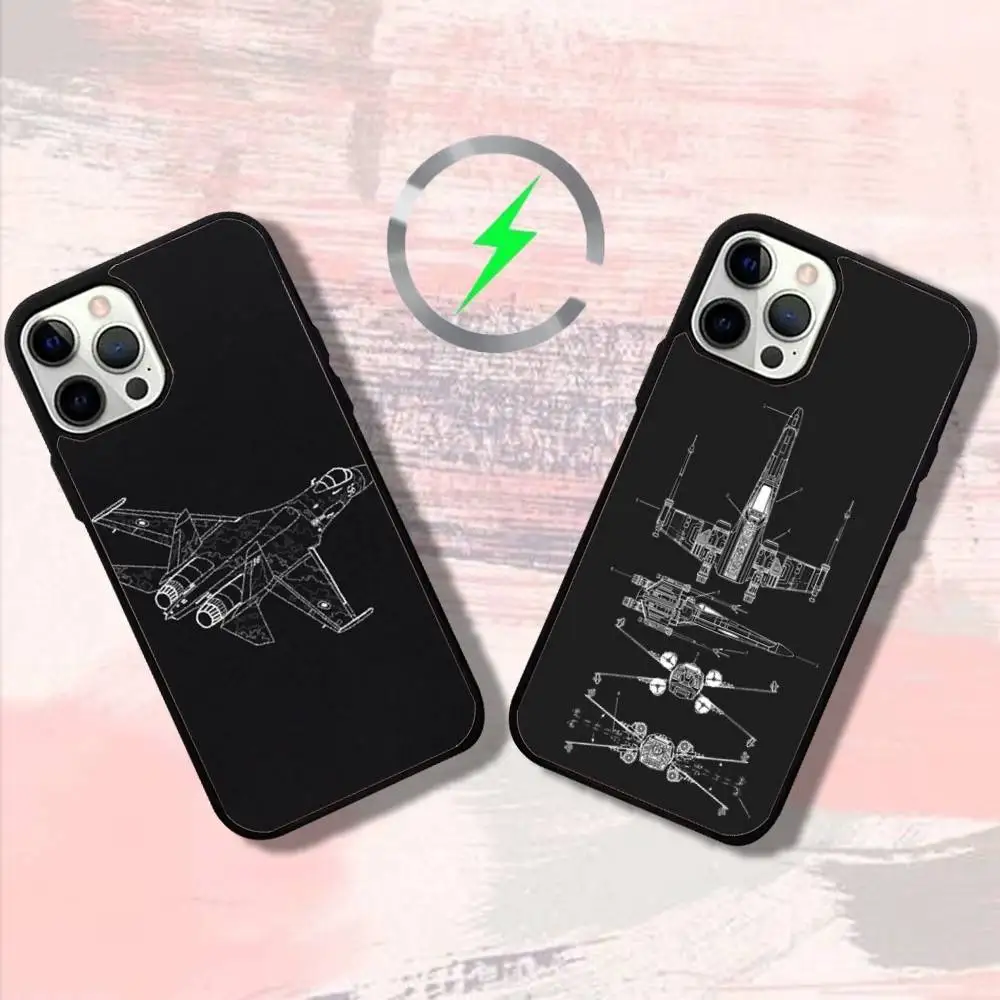 

Art H-Helicopter Drawings Phone Case For iPhone 16,15,14,13,12,11,Pro,Max,Plus,Mini,SE4,E Magnetic Magsafe Wireless Charging