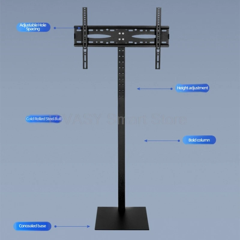 Supporto per TV per televisori da 32 a 60 pollici Accessori per home theater con base in acciaio laminato a freddo robusto e regolabile in altezza a 11 livelli
