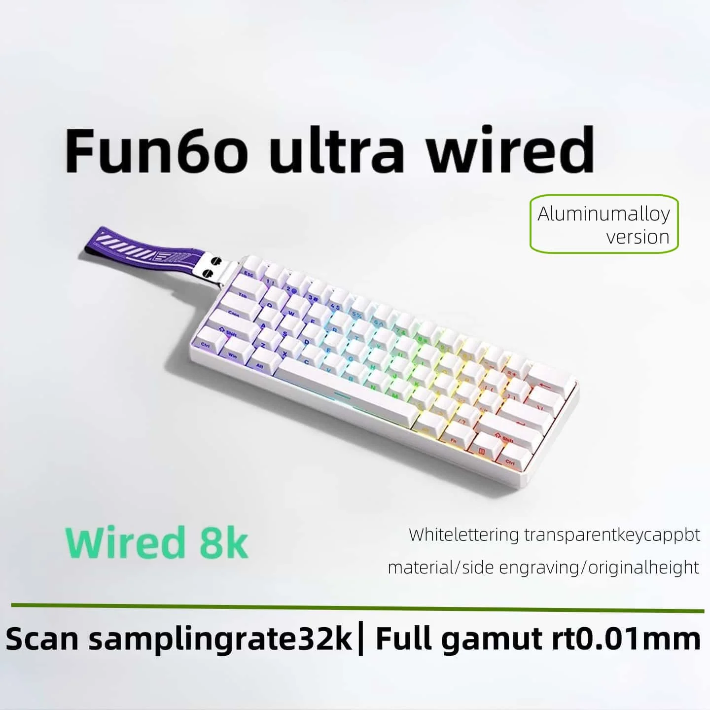 

Monsgeek Fun60 Aluminum Keyboard 3-Mode Wireless/Wired 61 Keys Side-Printed Magnetic Hot-Swap 8000Hz Polling GamingGift