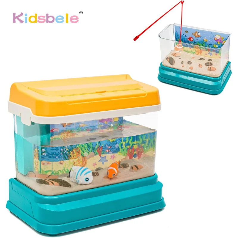 Aquarium Fishing Toy for Kids Fishing Game Toy for Toddlers with Light and Music Mini Kids Aquarium Toy Gift for Boys and Girls