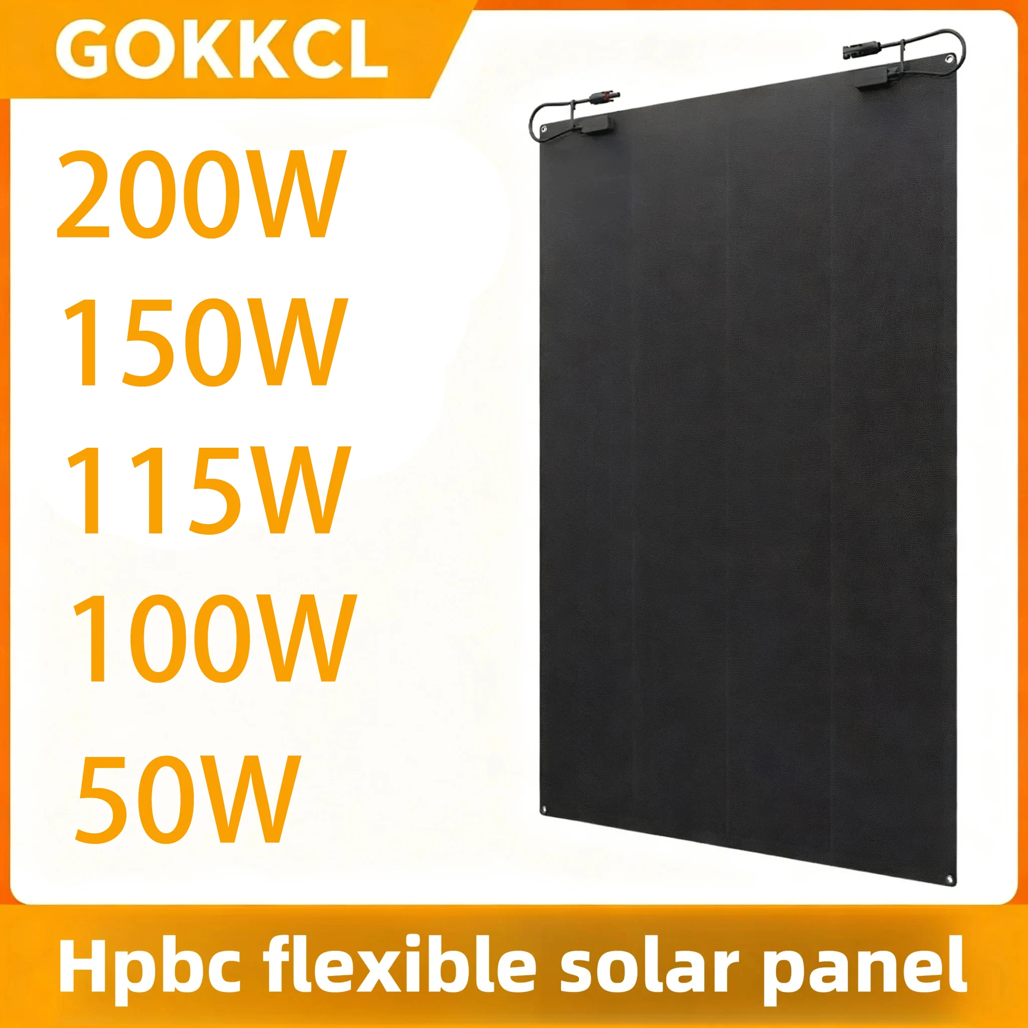 GOKKCL 200/150/115/50 Watt HPBC Back Contact Solar Cells 25.8% High Efficiency Portable Flexible Solar Panel No Busbar