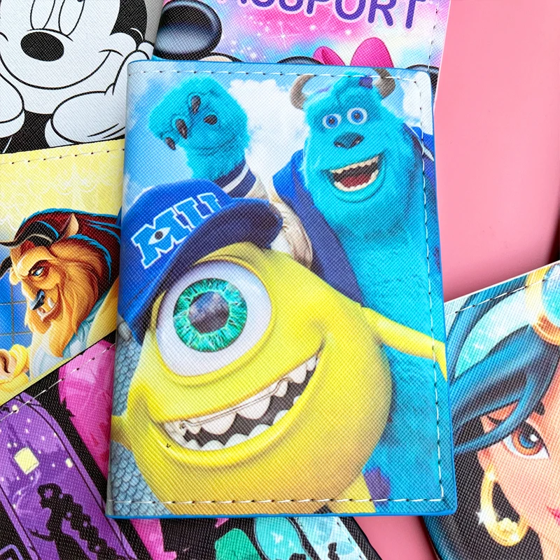 Disney Passport Cover Cartoon Print Girls Boys ID Card Holder PU Leather Travel Ticket Passport Case Lovely Passport Holder