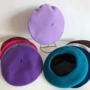 Women's Wool Berets Autumn and Winter Headless Caps Candy Color Berets Elegant Women's Autumn and Winter Caps Wholesale